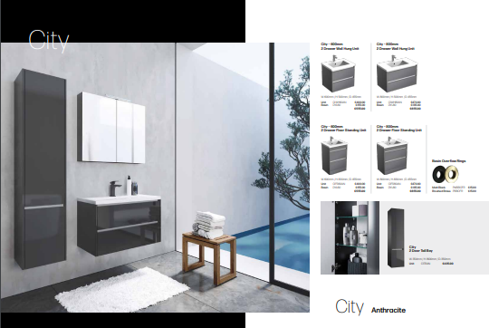 City – 600mm 2 Drawer Floor Standing Unit