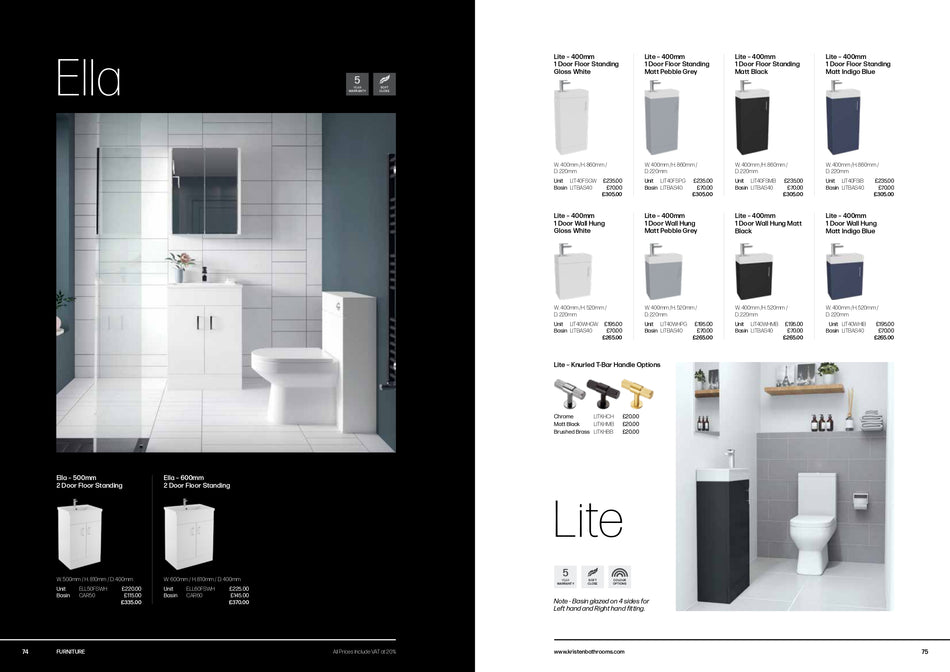 Lite – 400mm 1 Door Floor Standing Gloss White