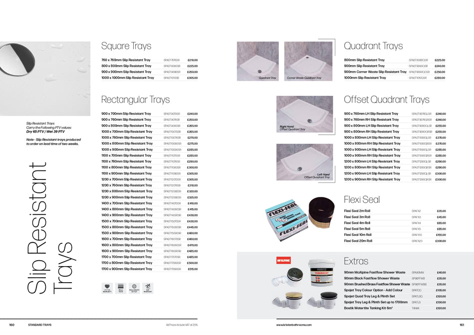 Slip Resistant Offset Quadrant Trays