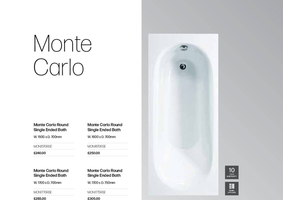 Monte Carlo Round Single Ended Bath