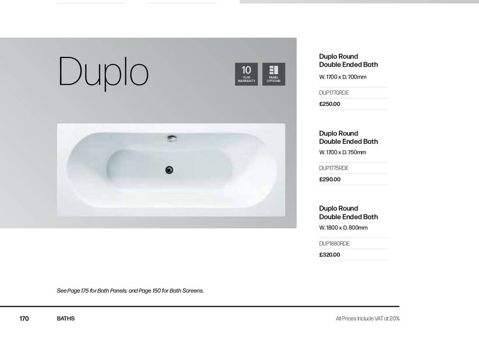 Duplo Round Double Ended Bath