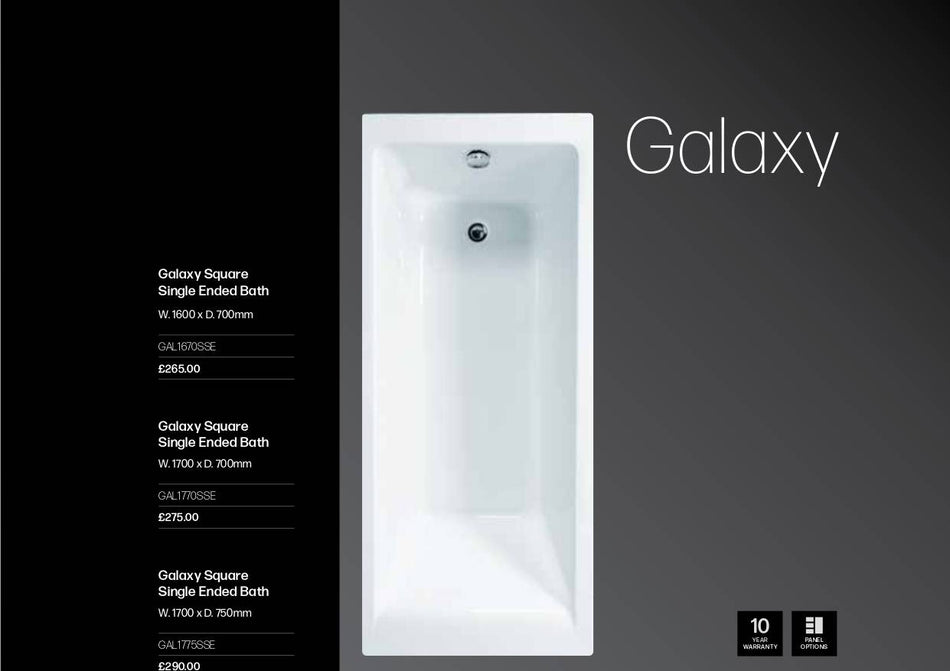 Galaxy Square Single Ended Bath