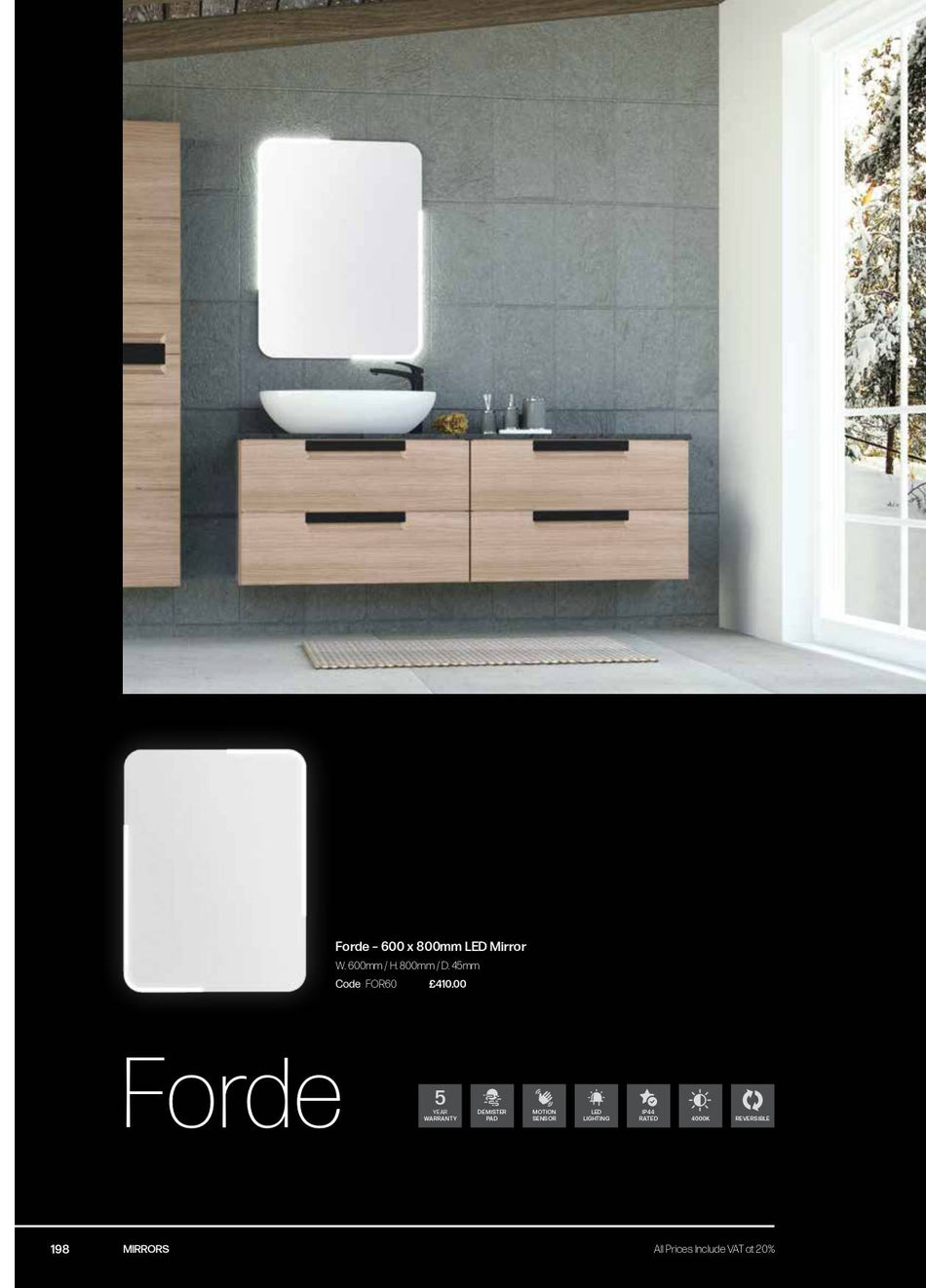 Forde – 600 x 800mm LED Mirror