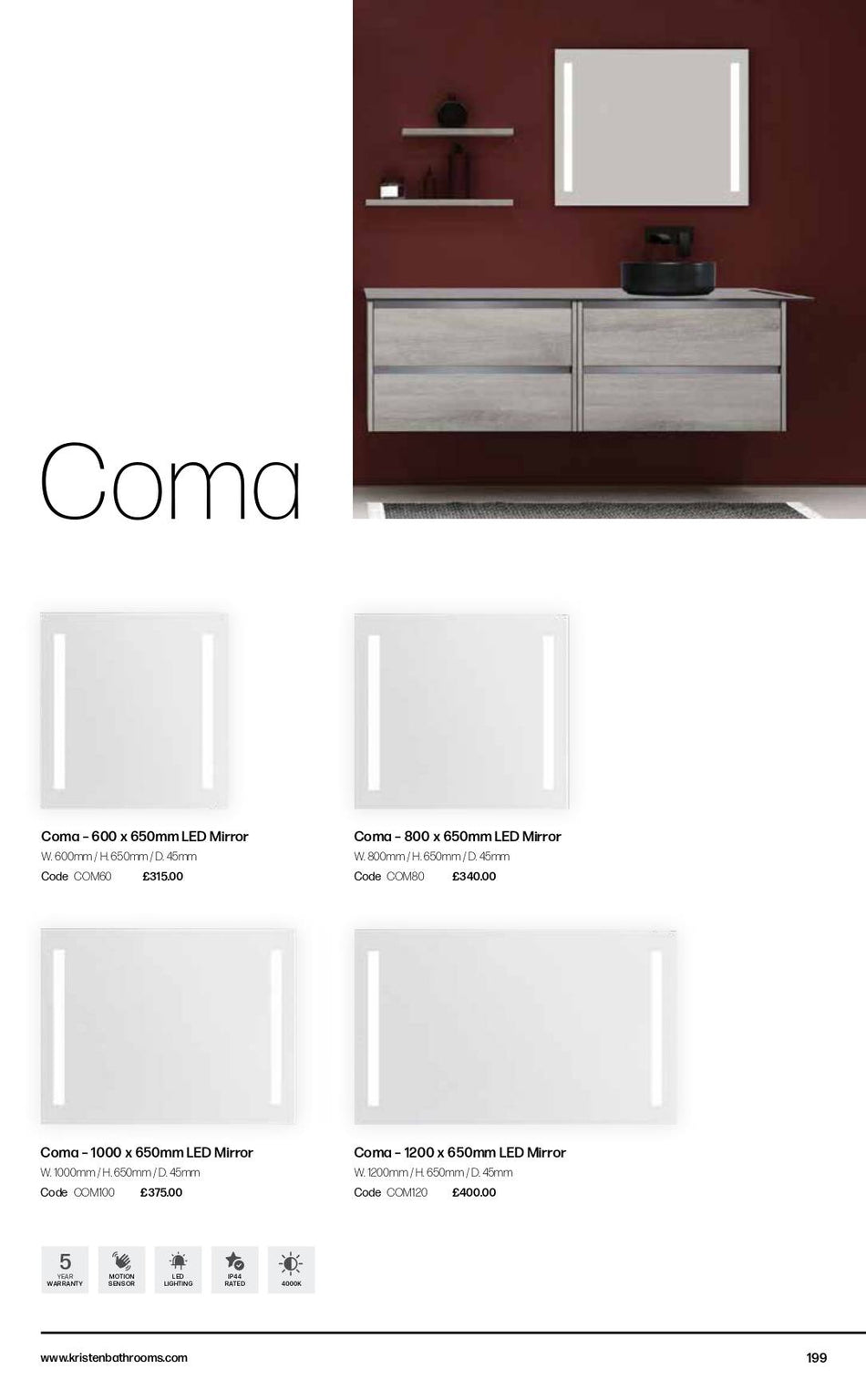 Coma – 600 x 650mm LED Mirror