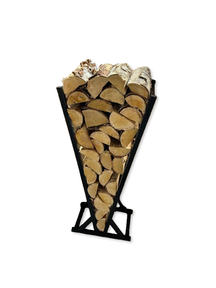 Metal V-shaped Log Store (Black)