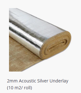 2mm Acoustic Underlay Silver 10m²
