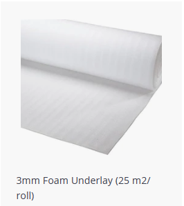 3mm Foam Underlay White Per Meter